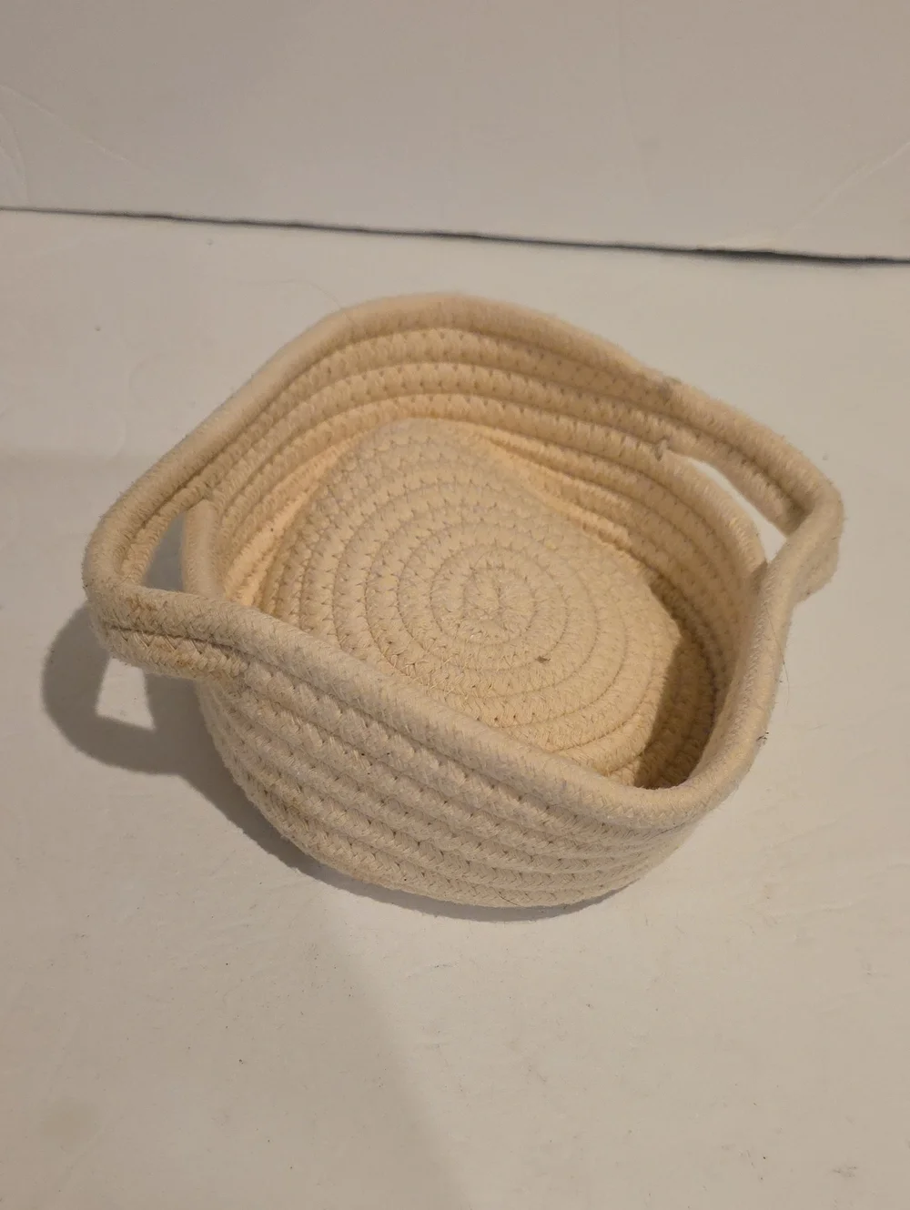 Lovevery Basket Natural Cotton Rope Storage Basket with Handles - Cream